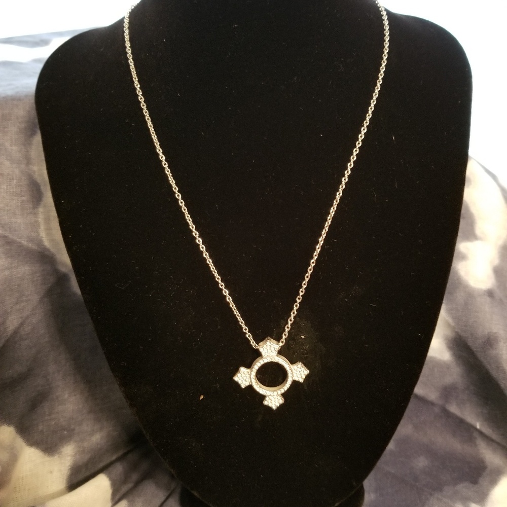 Swarovski circle cross necklace